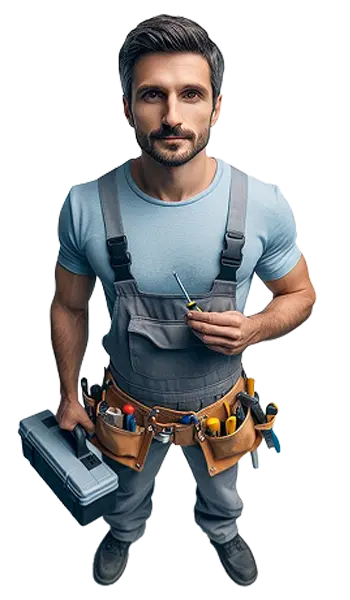 Eletricista profissional utilizando equipamentos de segurança enquanto realiza manutenção em um quadro elétrico